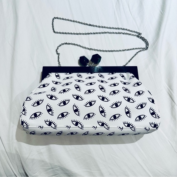 [SOLD] Three-way Eye Print Dumpling Bag, Kawaii Harajuku Alt Style - Picture 3 of 7